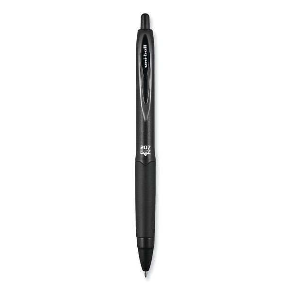 Gel Pen 207 Plus+, Retractable, Medium 0.7 Mm, Black Ink, Black Barrel, 4PK